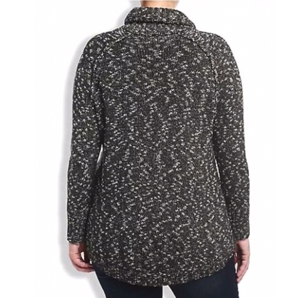 LUCKY BRAND Trapeze Marled Knit Sweater Black XL - Picture 6 of 8